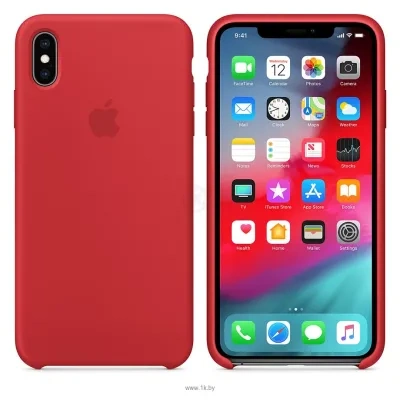 Apple Silicone Case dlya iPhone XS Max Red