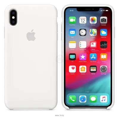 Apple Silicone Case dlya iPhone XS Max White