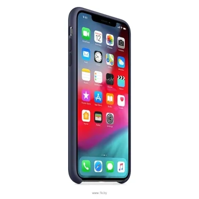 Apple Silicone Case dlya iPhone XS Midnight Blue