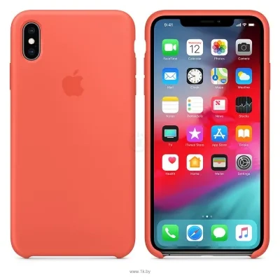 Apple Silicone Case dlya iPhone XS Nectarine