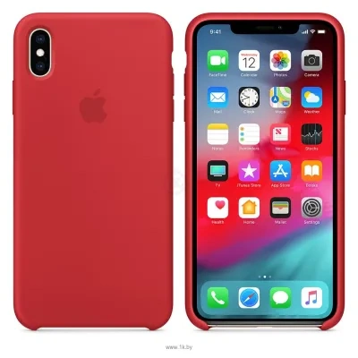 Apple Silicone Case dlya iPhone XS Red