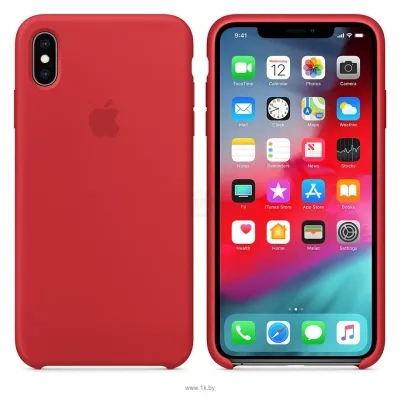 Apple Silicone Case dlya iPhone XS Red