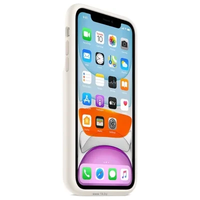 Apple Smart Battery Case dlya iPhone 11 (myagkiy belyiy)