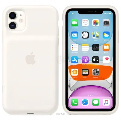 Apple Smart Battery Case dlya iPhone 11 (myagkiy belyiy)