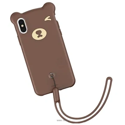 Baseus Bear Silicone dlya iPhone XS Max (korichnevyiy)