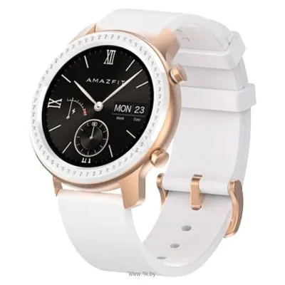 Amazfit GTR 42mm aluminium case, leather strap